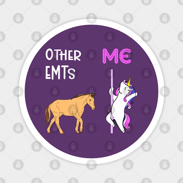 EMT - Unicorn & Horse Design Magnet by best-vibes-only